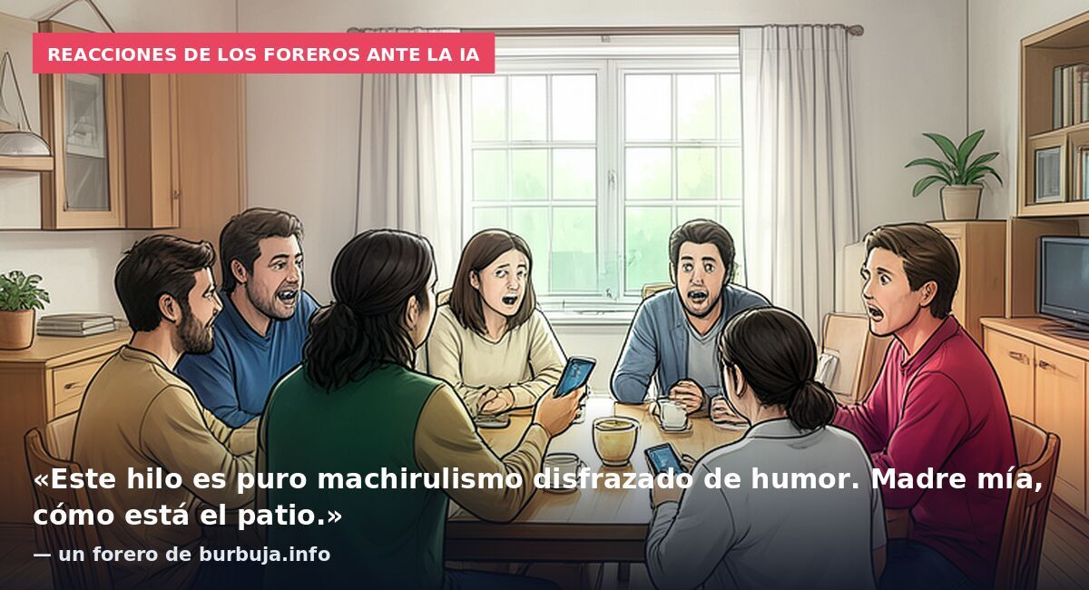 Reacciones de los foreros ante la IA: «Este hilo es puro machirulismo disfrazado de humor. Madre mía, cómo está el patio.» — un forero de burbuja.info