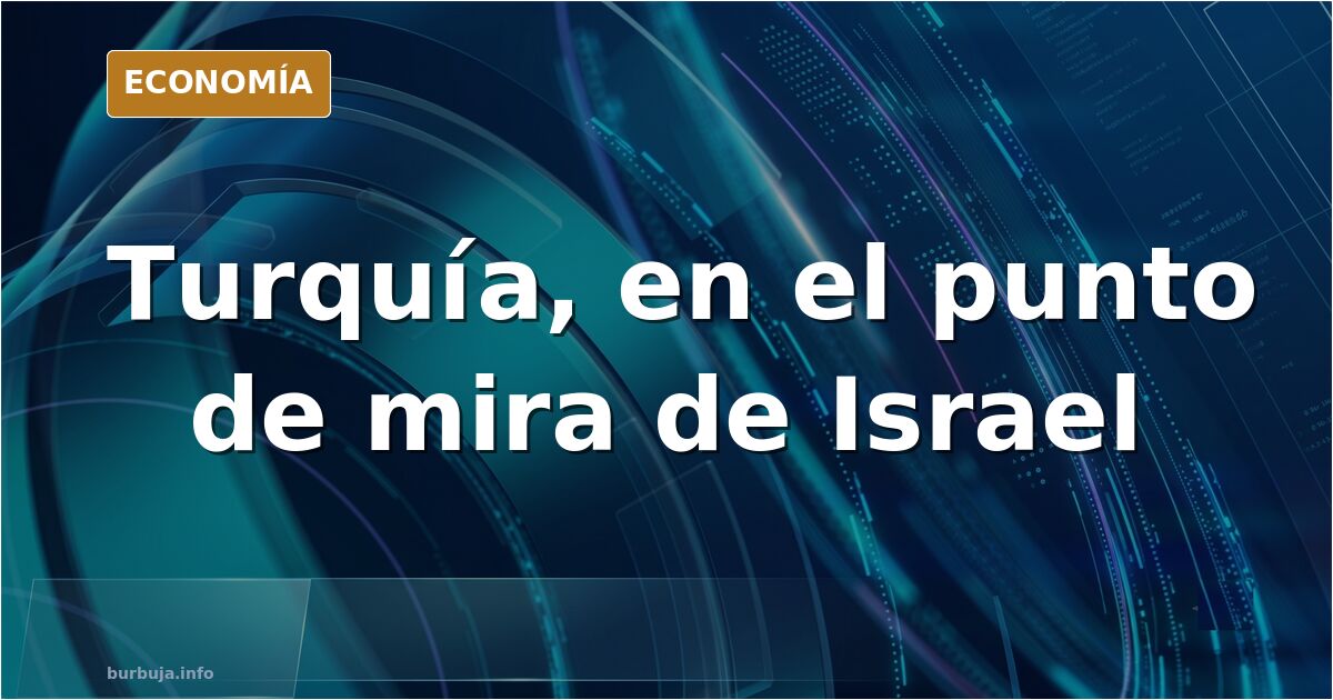 Mapa del Mediterráneo oriental con Turquía e Israel destacados en azul marino y dorado sobre fondo oscuro