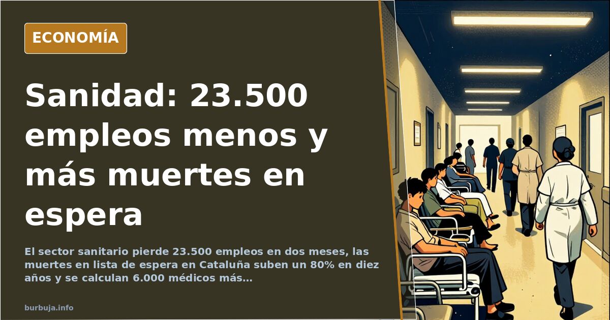 Sanidad: 23.500 empleos menos en dos meses y listas de espera al alza