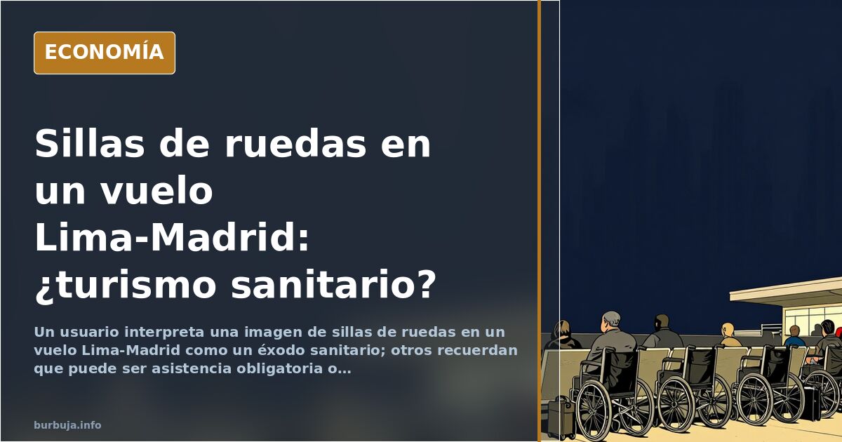 Pasajeros en sillas de ruedas esperando el embarque en un vuelo transatlántico con destino Madrid