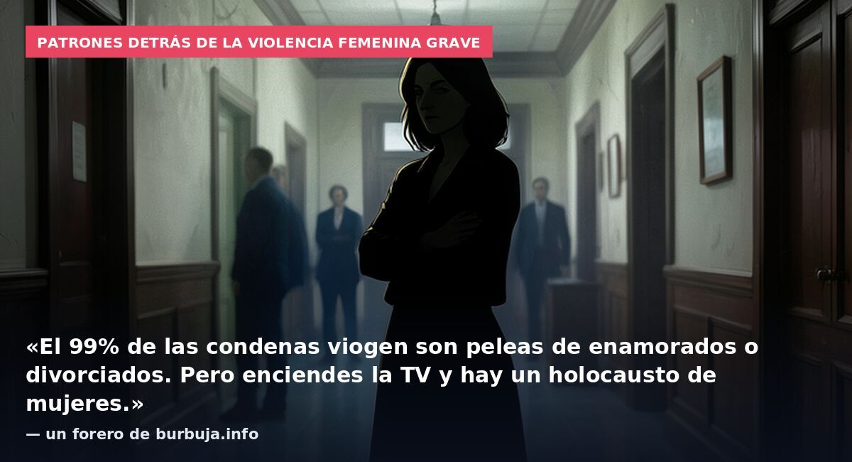 Patrones detrás de la violencia femenina grave: «El 99% de las condenas viogen son peleas de enamorados o divorciados. Pero enciendes la TV y hay un holocausto de mujeres.» — un forero de burbuja.info