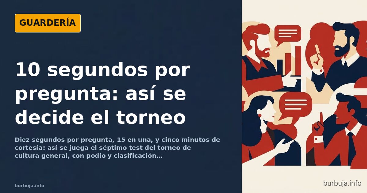 Pantalla de móvil mostrando un test de cultura general con cuenta atrás de diez segundos y varias opciones de respuesta