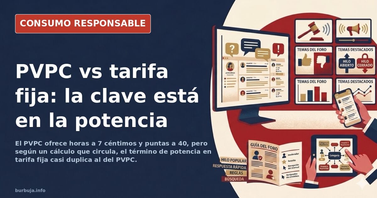 Comparativa de facturas de luz entre PVPC y tarifa fija del mercado libre con el término de potencia como clave