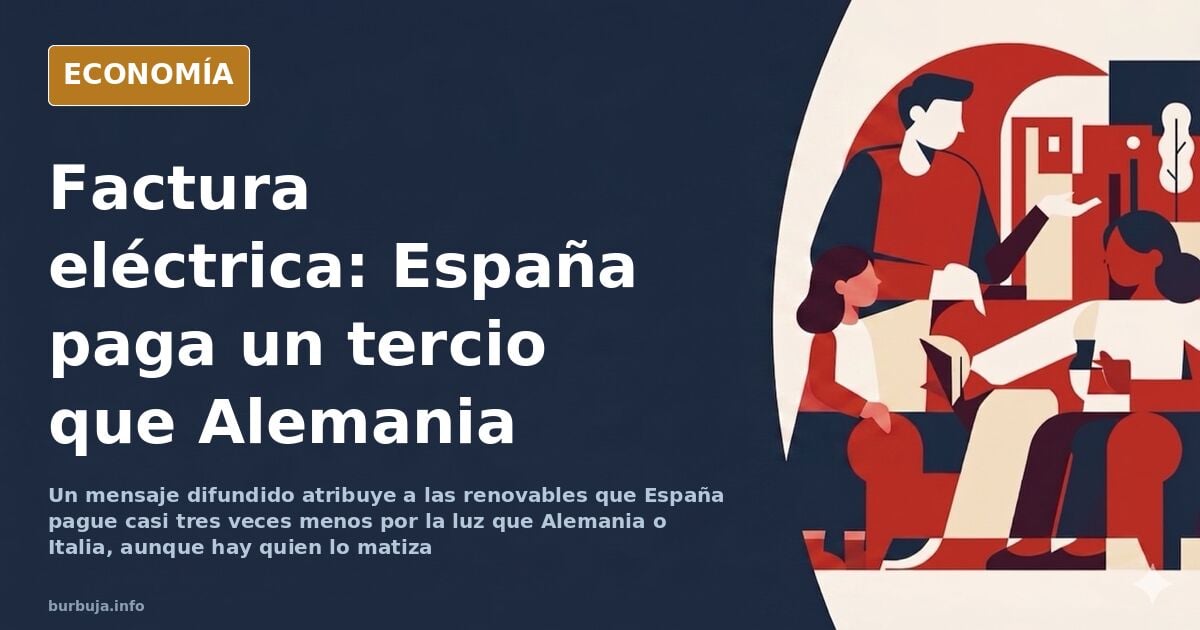 Factura de la luz española comparada con la de Alemania e Italia en un gráfico de precios energéticos