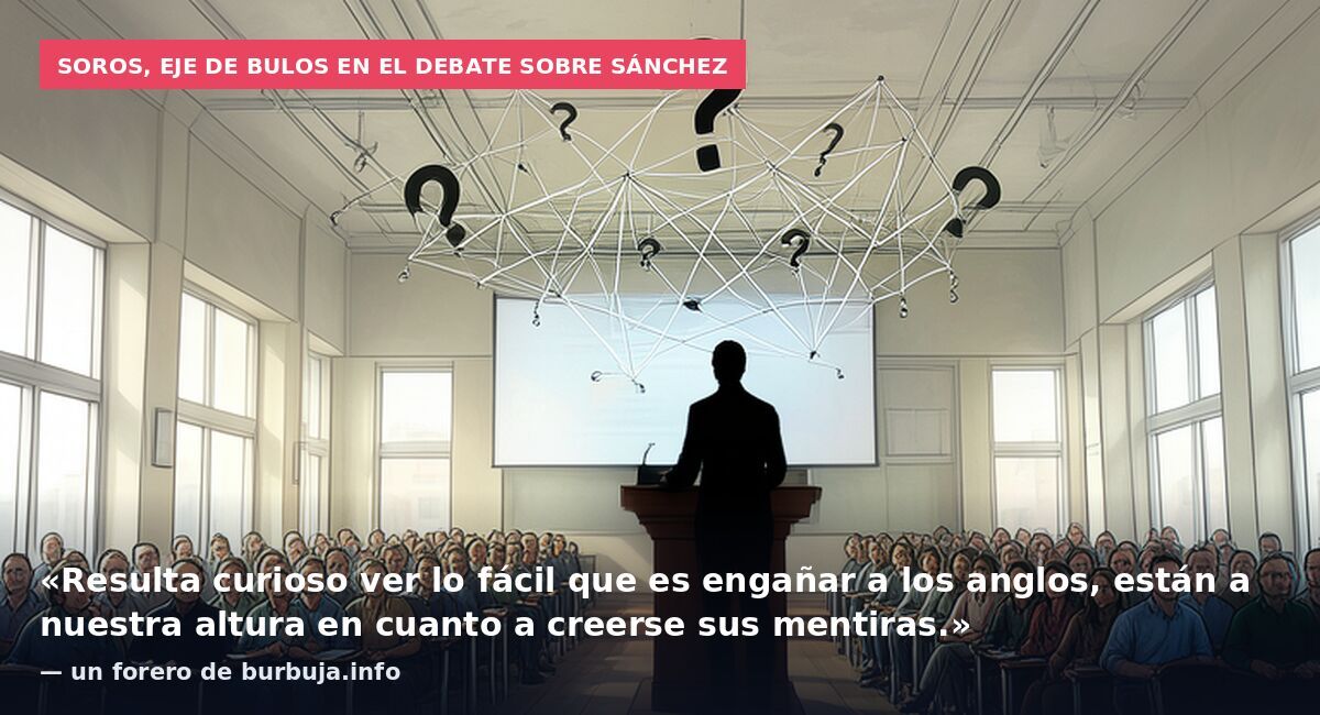Soros, eje de bulos en el debate sobre Sánchez: «Resulta curioso ver lo fácil que es engañar a los anglos, están a nuestra altura en cuanto a creerse sus mentiras.» — un forero de burbuja.info