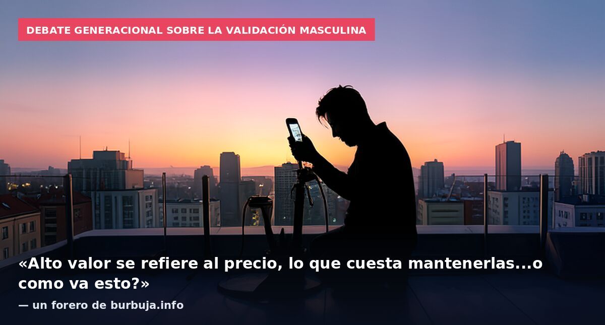 Debate generacional sobre la validación masculina: «Alto valor se refiere al precio, lo que cuesta mantenerlas...o como va esto?» — un forero de burbuja.info