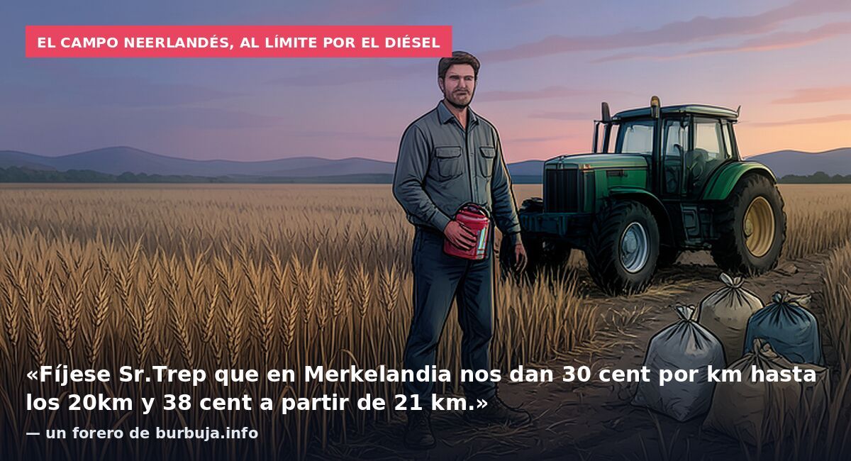 El campo neerlandés, al límite por el diésel: «Fíjese Sr.Trep que en Merkelandia nos dan 30 cent por km hasta los 20km y 38 cent a partir de 21 km.» — un forero de burbuja.info