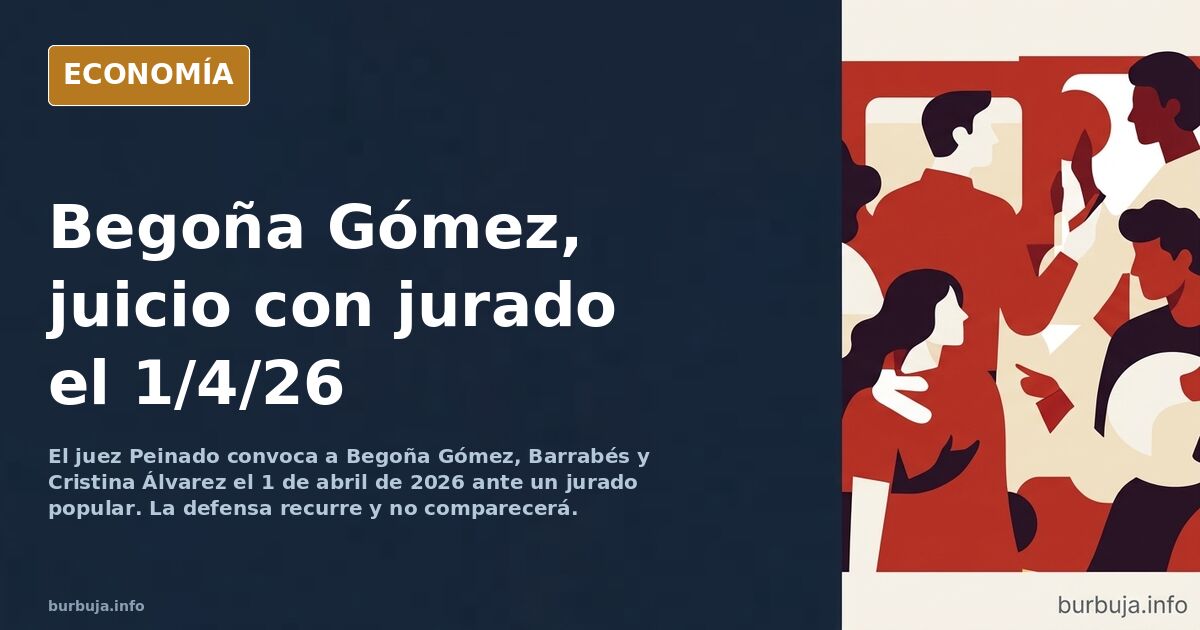 Ilustración editorial de un martillo de juez sobre un calendario con la fecha 1 de abril de 2026 y la silueta de un jurado po