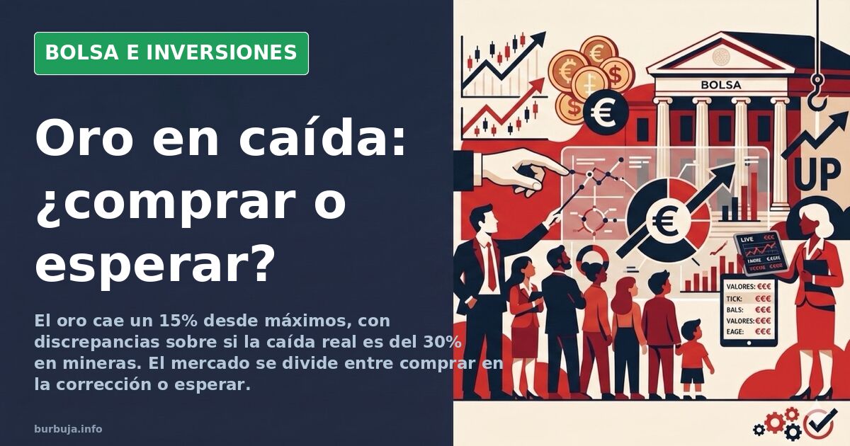 Gráfico de velas japonesas con el precio del oro en caída sobre fondo oscuro con pantallas de mercado