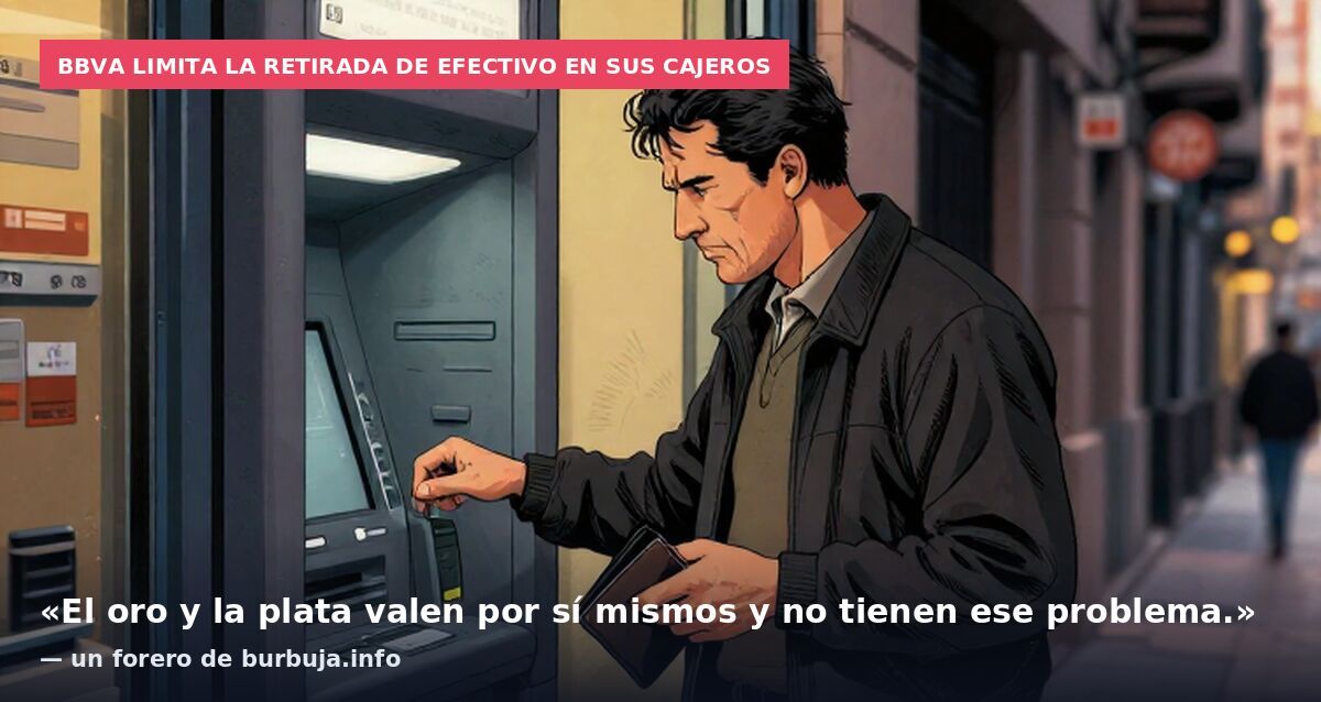 BBVA limita la retirada de efectivo en sus cajeros: «El oro y la plata valen por sí mismos y no tienen ese problema.» — un forero de burbuja.info