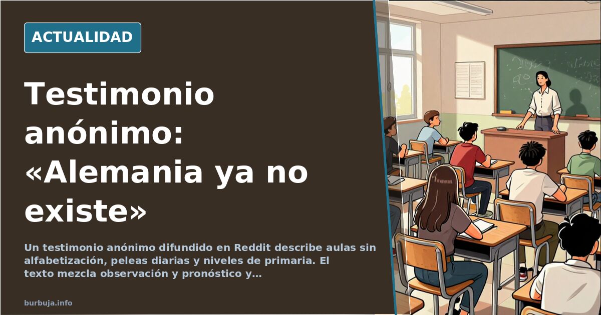 Testimonio anónimo describe el colapso educativo en una escuela del Ruhr