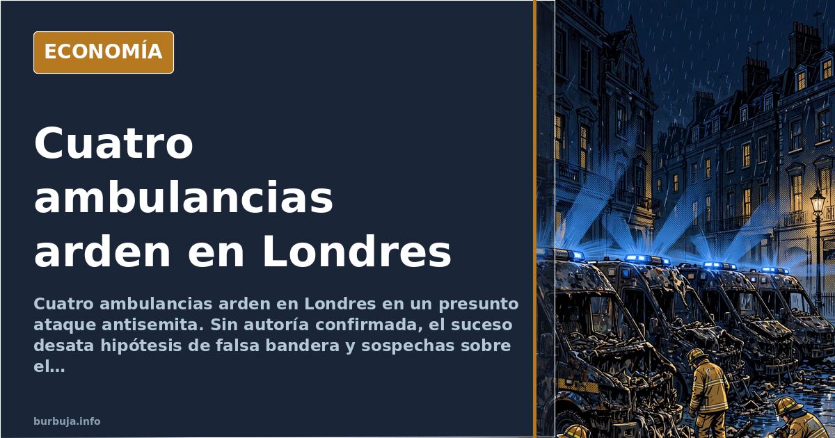 Cuatro ambulancias arden en Londres en un presunto ataque antisemita