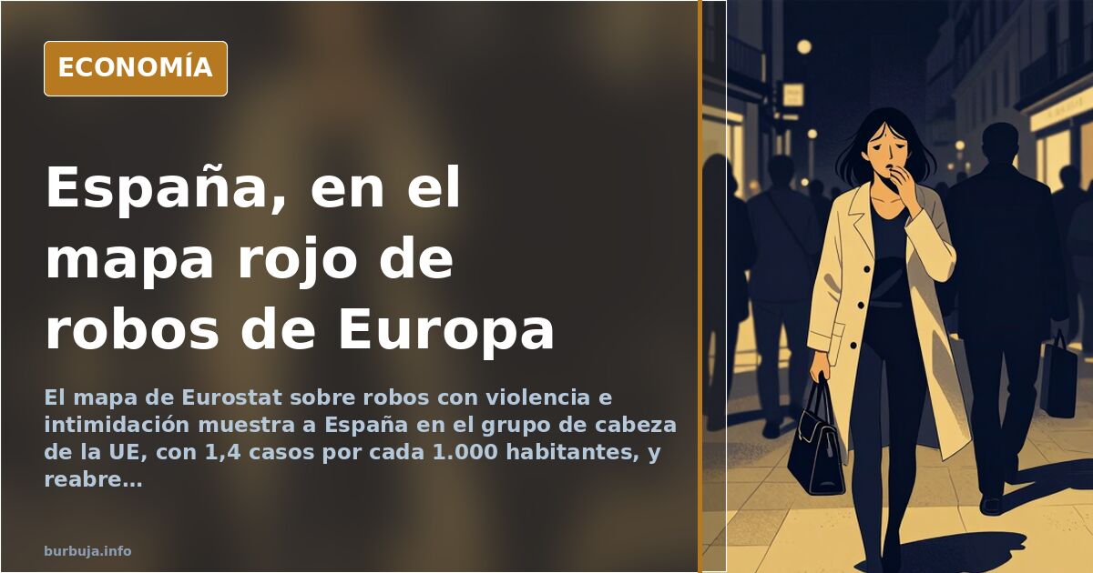 Eurostat sitúa a España entre los países con más robos violentos de la UE