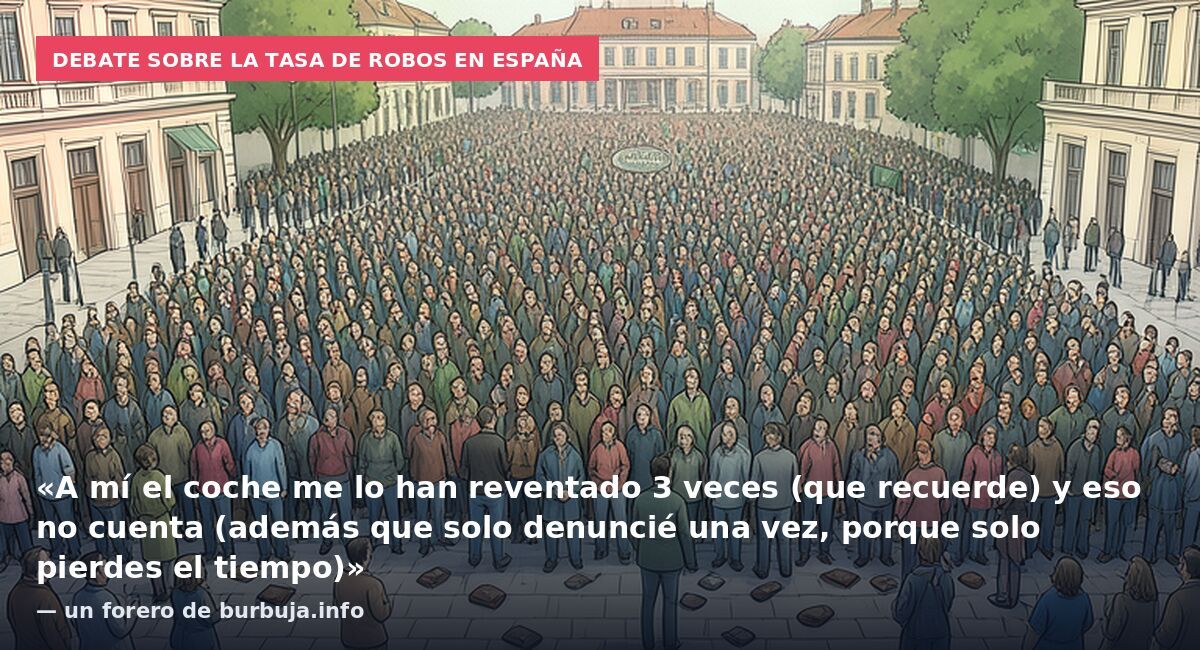 Debate sobre la tasa de robos en España: «A mí el coche me lo han reventado 3 veces (que recuerde) y eso no cuenta (además que solo denuncié una vez, porque solo pierdes el tiempo)» — un forero de burbuja.info