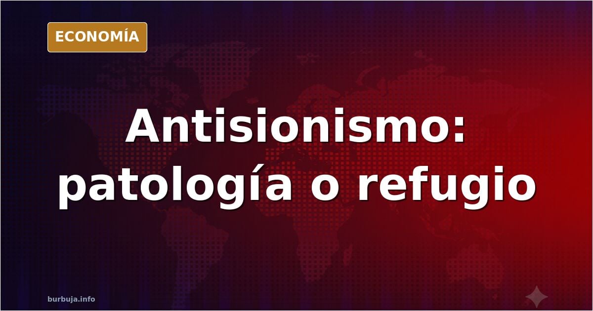 Ilustración editorial sobre el antisionismo como fenómeno social y político, con figuras abstractas y símbolos de debate