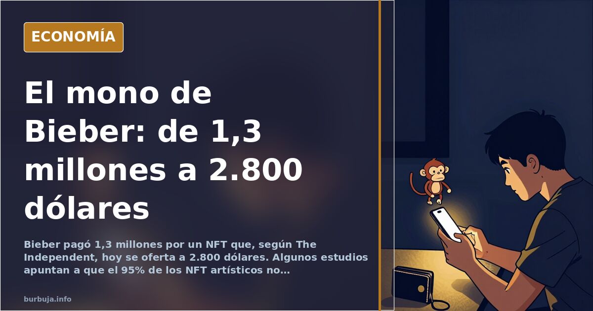 El NFT que Bieber pagó a 1,3 millones se oferta hoy a 2.800 dólares