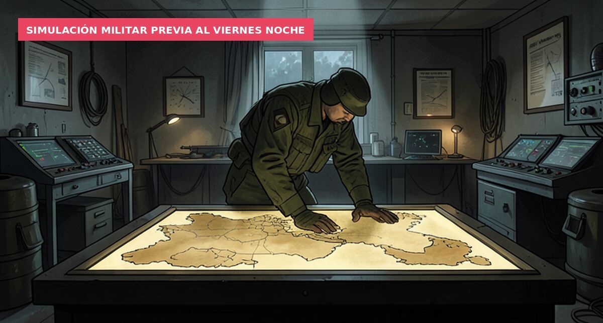 Simulación militar previa al viernes noche