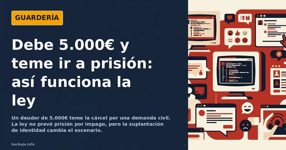 Ilustración de un hombre angustiado frente a una pila de cartas de deuda y un teléfono sonando sin parar