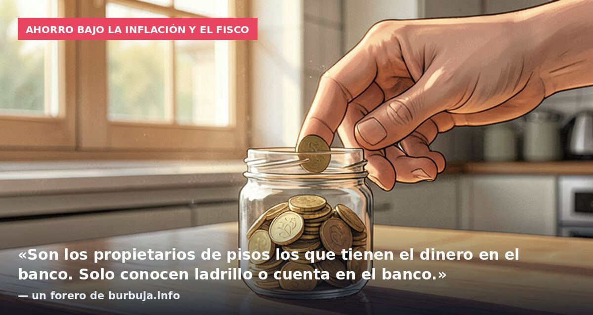 Ahorro bajo la inflación y el fisco: «Son los propietarios de pisos los que tienen el dinero en el banco. Solo conocen ladrillo o cuenta en el banco.» — un forero de burbuja.info