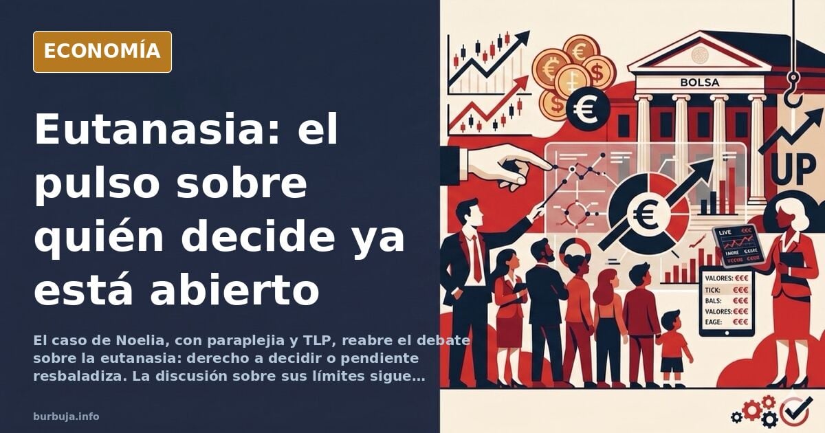 Ilustración editorial sobre el debate de la eutanasia y el derecho a decidir sobre la propia vida
