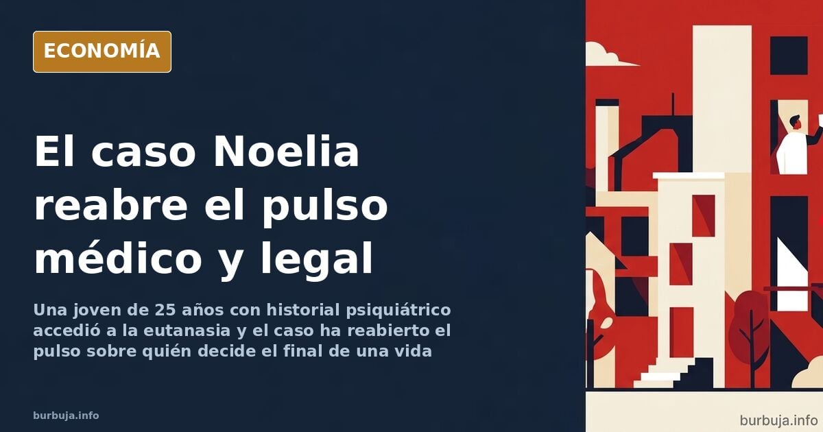Ilustración editorial de una balanza con un expediente médico y una estela de luz dorada sobre fondo azul marino