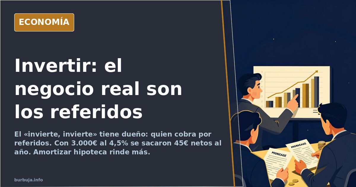 El bombo de invertir: negocio de referidos, no de rentabilidad