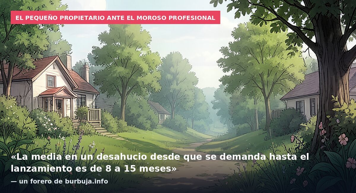 El pequeño propietario ante el moroso profesional: «La media en un desahucio desde que se demanda hasta el lanzamiento es de 8 a 15 meses» — un forero de burbuja.info