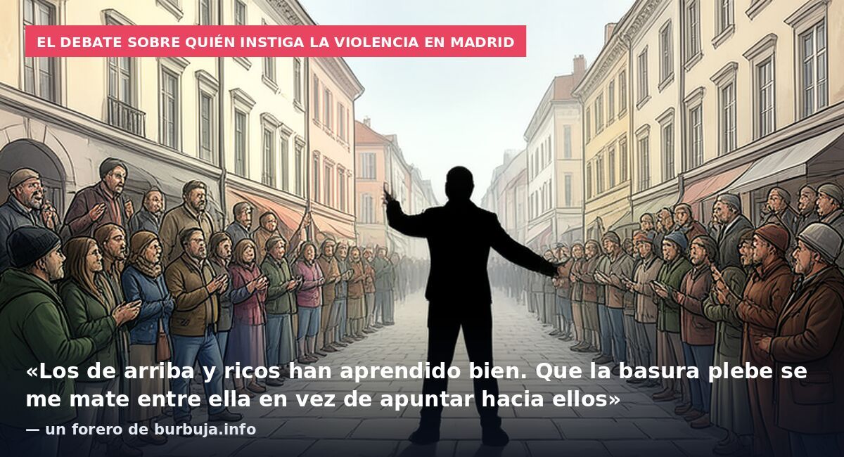 El debate sobre quién instiga la violencia en Madrid: «Los de arriba y ricos han aprendido bien. Que la basura plebe se me mate entre ella en vez de apuntar hacia ellos» — un forero de burbuja.info