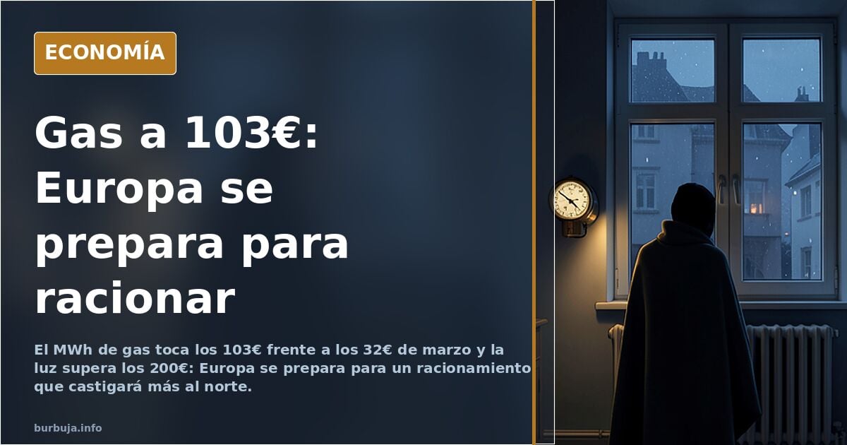 El gas se dispara a 103€/MWh y Europa ya habla de racionamiento
