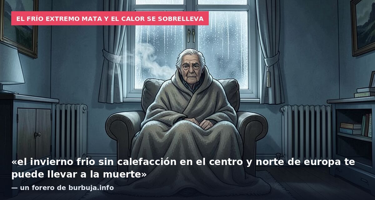El frío extremo mata y el calor se sobrelleva: «el invierno frio sin calefacción en el centro y norte de europa te puede llevar a la muerte» — un forero de burbuja.info