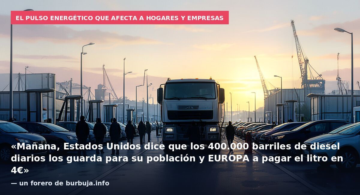 El pulso energético que afecta a hogares y empresas: «Mañana, Estados Unidos dice que los 400.000 barriles de diesel diarios los guarda para su población y EUROPA a pagar el litro en 4€» — un forero de burbuja.info