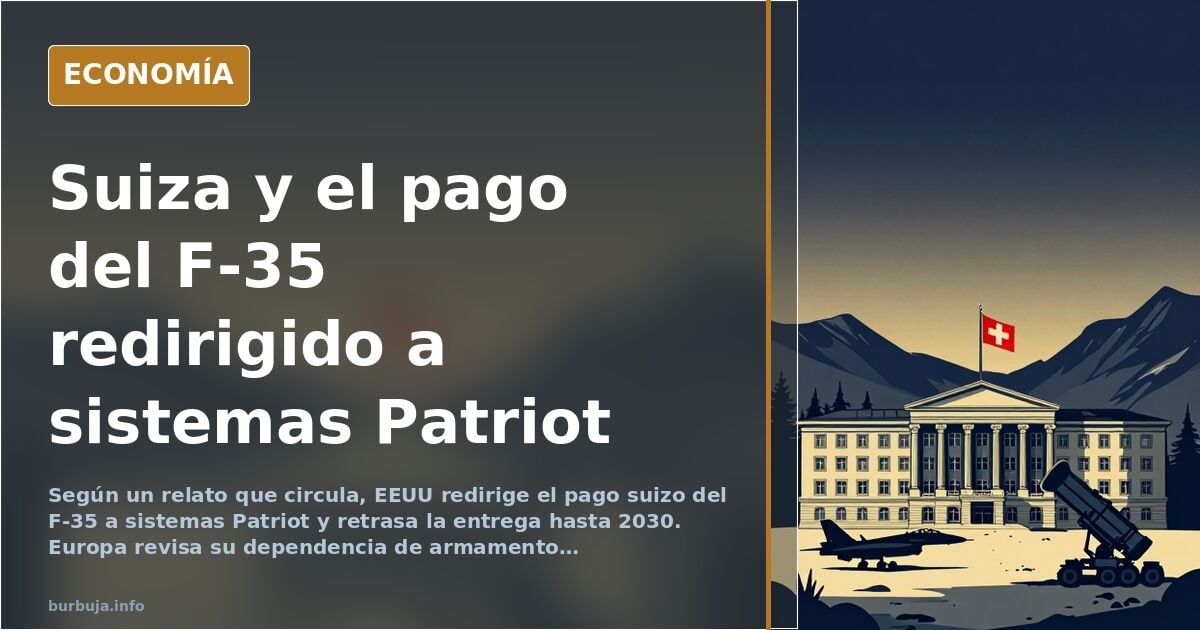 EEUU redirige el pago suizo del F-35 a sistemas Patriot