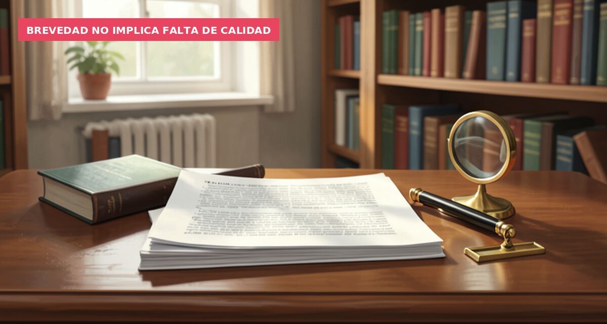 Brevedad no implica falta de calidad