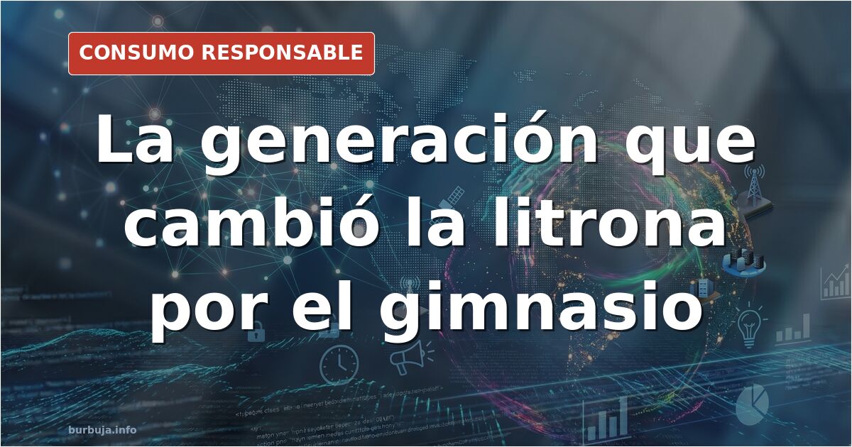 Jóvenes entrenando con pesas en un gimnasio frente a una barra de bar con botellas de alcohol