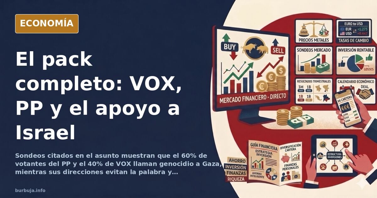 Ilustración editorial sobre el apoyo de VOX y PP a Israel y el debate sobre Gaza en la política española
