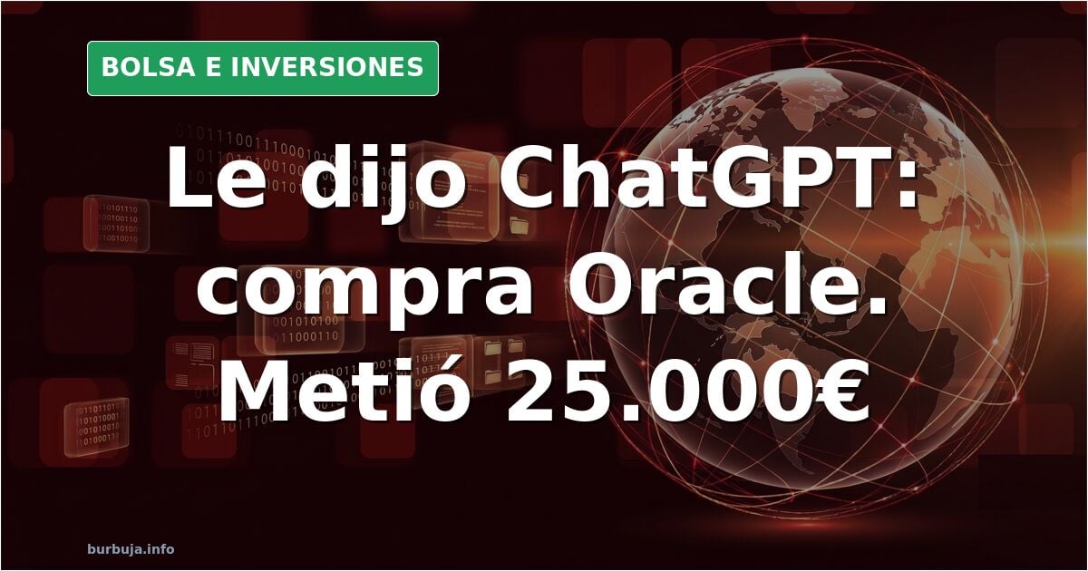Gráfico de velas japonesas de Oracle en terminal de trading con caída desde máximos y posición apalancada
