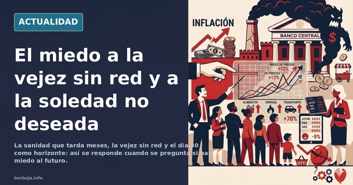 Persona de mediana edad mirando por la ventana de un piso modesto con luz natural y tonos neutros