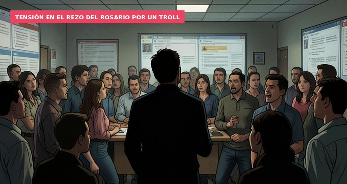 Tensión en el rezo del Rosario por un troll