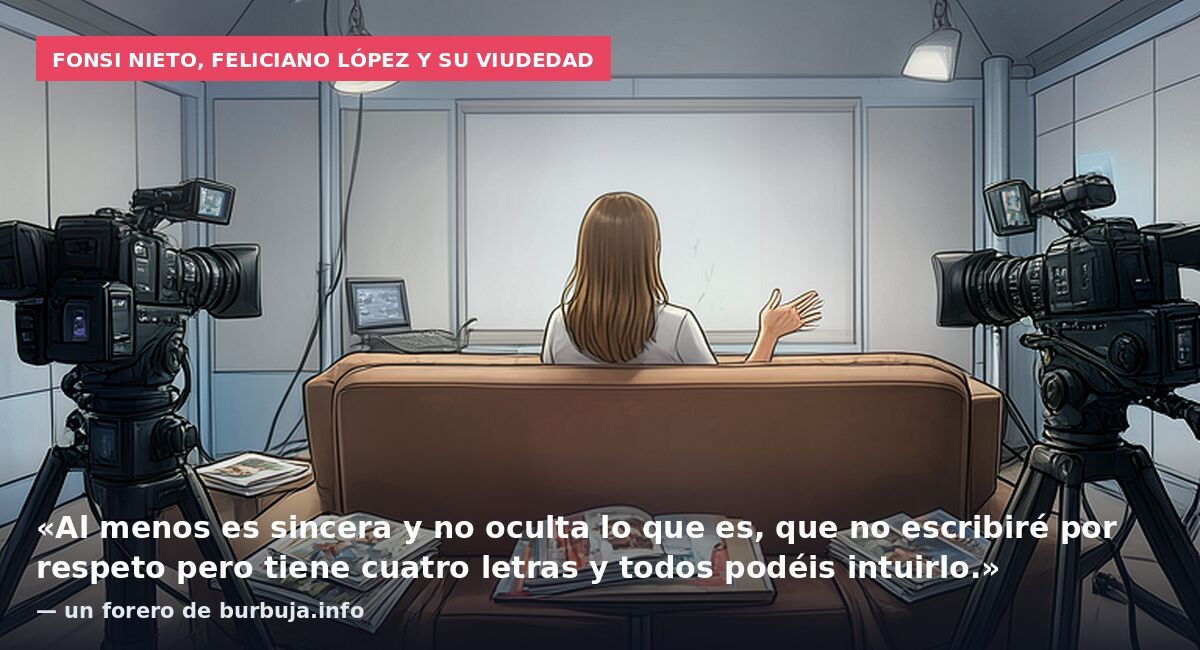 Fonsi Nieto, Feliciano López y su viudedad: «Al menos es sincera y no oculta lo que es, que no escribiré por respeto pero tiene cuatro letras y todos podéis intuirlo.» — un forero de burbuja.info