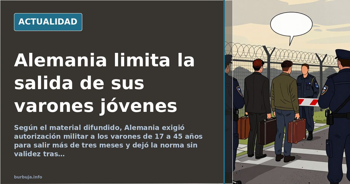 Alemania exigió permiso militar a los varones de 17 a 45 años para salir del país