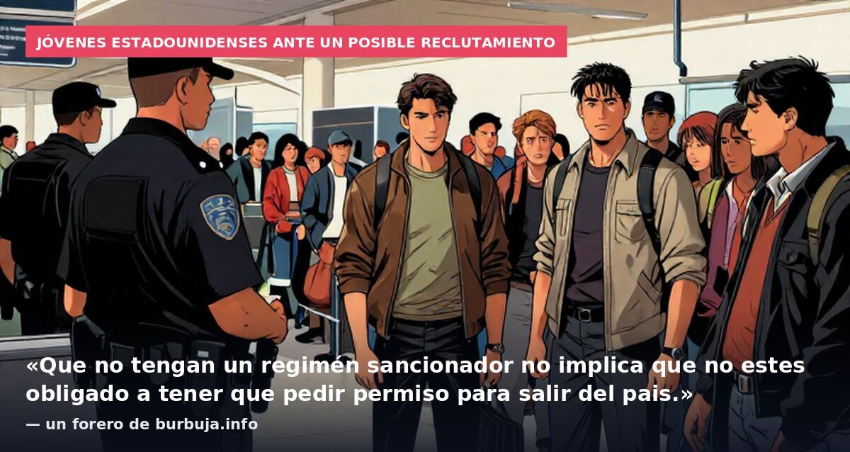 Jóvenes estadounidenses ante un posible reclutamiento: «Que no tengan un regimén sancionador no implica que no estes obligado a tener que pedir permiso para salir del pais.» — un forero de burbuja.info