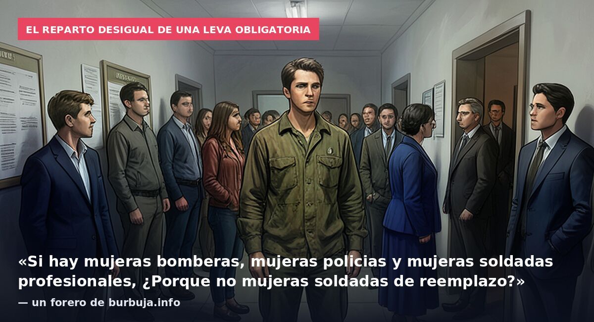 El reparto desigual de una leva obligatoria: «Si hay mujeras bomberas, mujeras policias y mujeras soldadas profesionales, ¿Porque no mujeras soldadas de reemplazo?» — un forero de burbuja.info