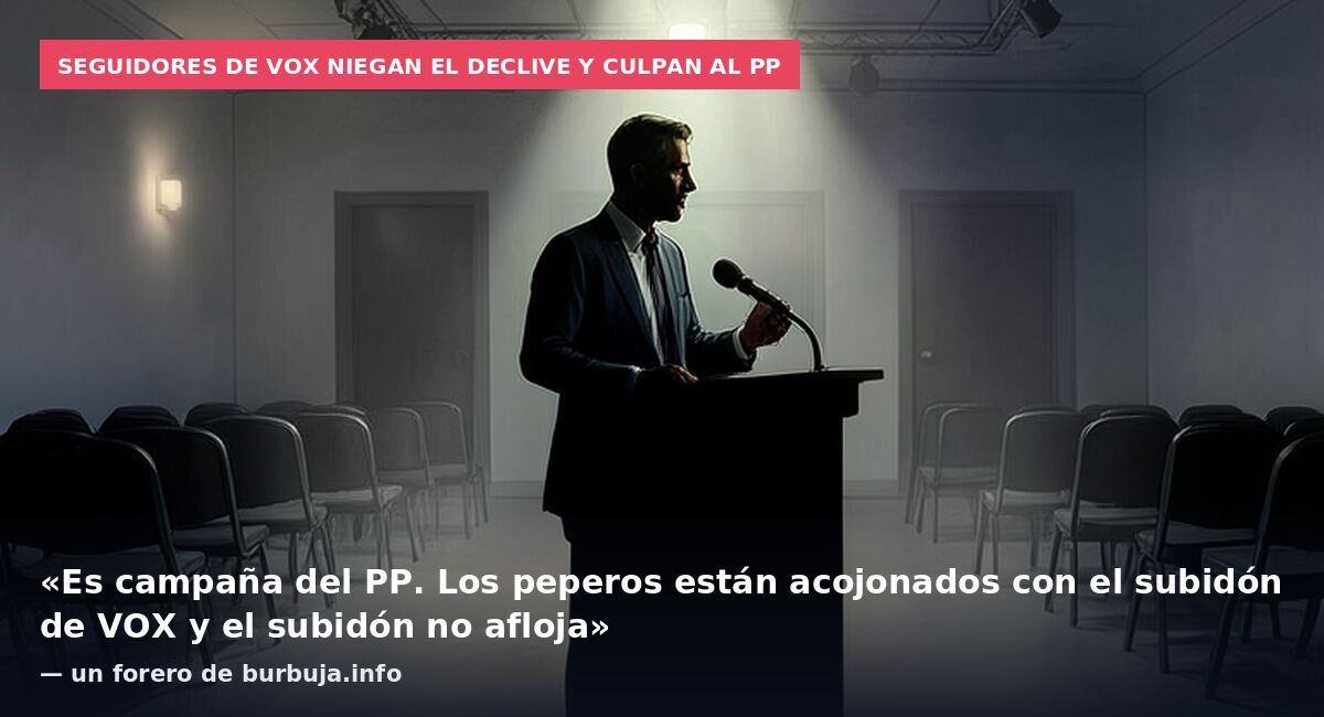 Seguidores de Vox niegan el declive y culpan al PP: «Es campaña del PP. Los peperos están acojonados con el subidón de VOX y el subidón no afloja» — un forero de burbuja.info