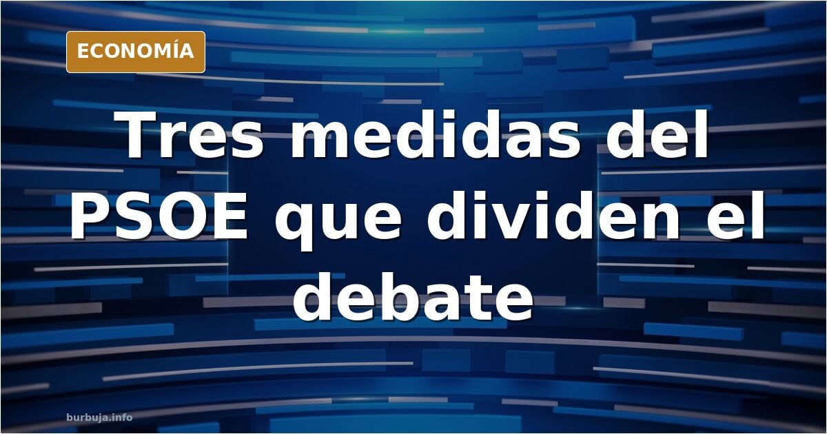 Ilustración editorial sobre el debate económico del PSOE con gráficos de salario mínimo y pensiones
