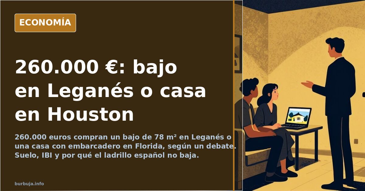 260.000 €: bajo en Leganés o casa con embarcadero en Florida
