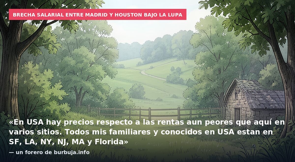 Brecha salarial entre Madrid y Houston bajo la lupa: «En USA hay precios respecto a las rentas aun peores que aquí en varios sitios. Todos mis familiares y conocidos en USA estan en SF, LA, NY, NJ, MA y Florida» — un forero de burbuja.info