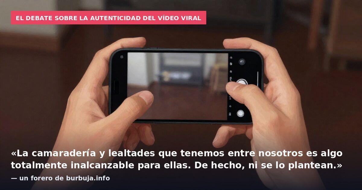 El debate sobre la autenticidad del vídeo viral: «La camaradería y lealtades que tenemos entre nosotros es algo totalmente inalcanzable para ellas. De hecho, ni se lo plantean.» — un forero de burbuja.info