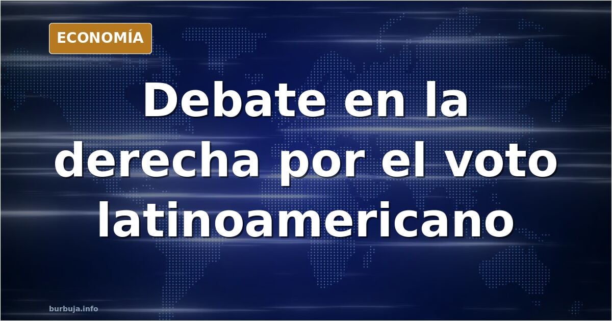 Ilustración editorial de un atril de mitin político con banderas de España y América Latina entrelazadas sobre fondo azul mar