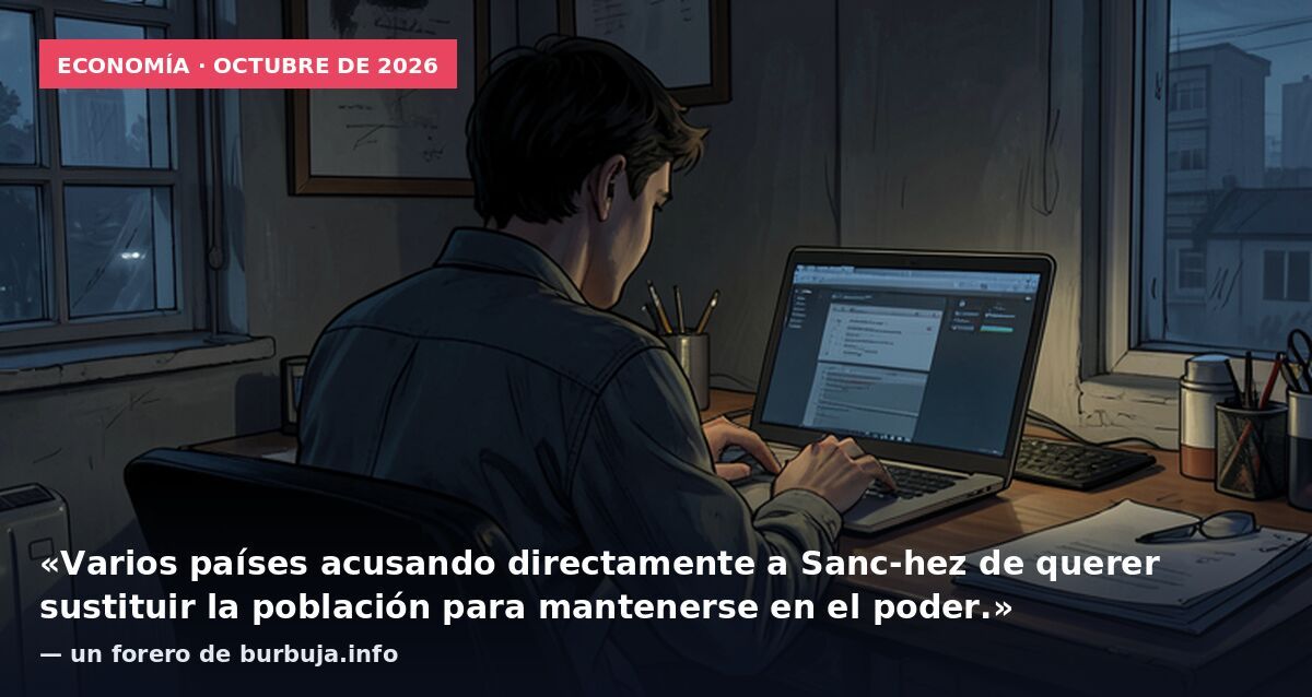 Economía · octubre de 2026: «Varios países acusando directamente a Sanc-hez de querer sustituir la población para mantenerse en el poder.» — un forero de burbuja.info