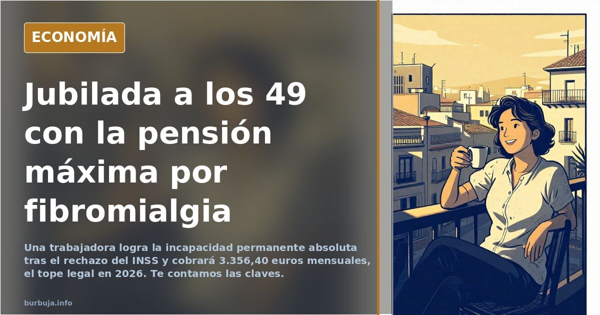 Mujer se jubila a los 49 años con pensión de 3,300 euros por una fibromialgia